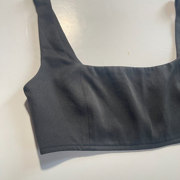 Princess Polly Black Tank Cropped Square Beck Huxley Top Size US 4 - Picture 2 of 7